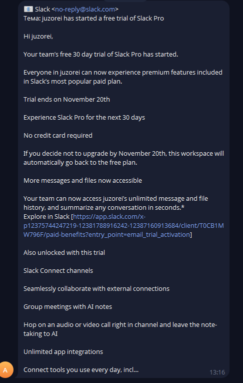 Api-Bot forwarding an email to Telegram
